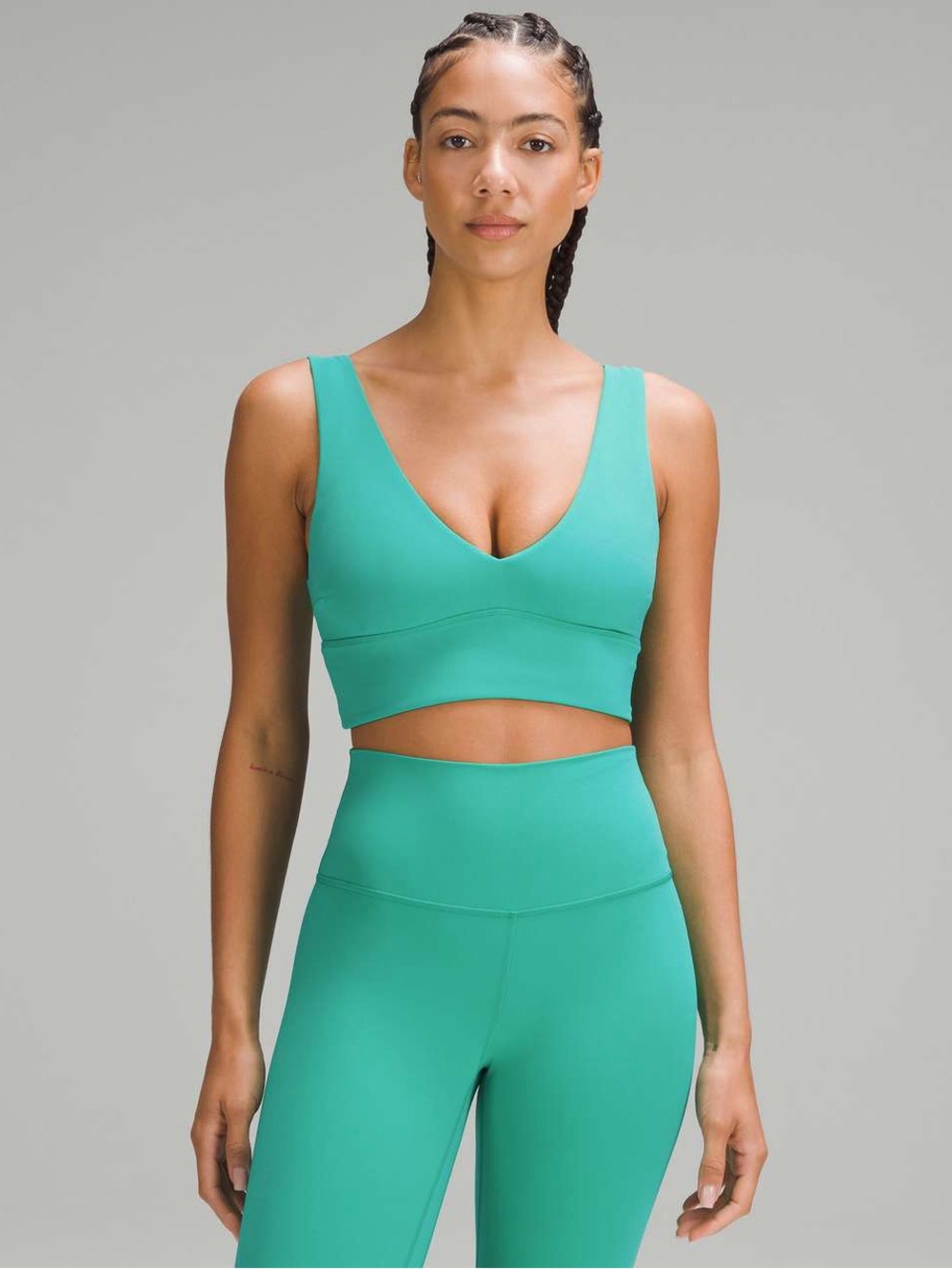 Lululemon Align V-Neck Crop Bralette Bra Kelly Green C/D size 10